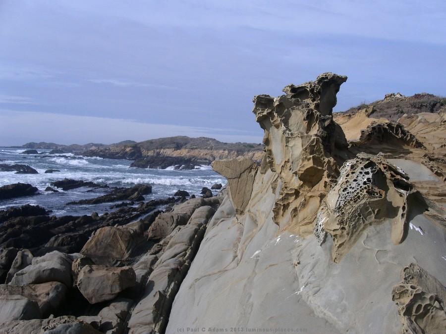 sandstone formations coast of
                California